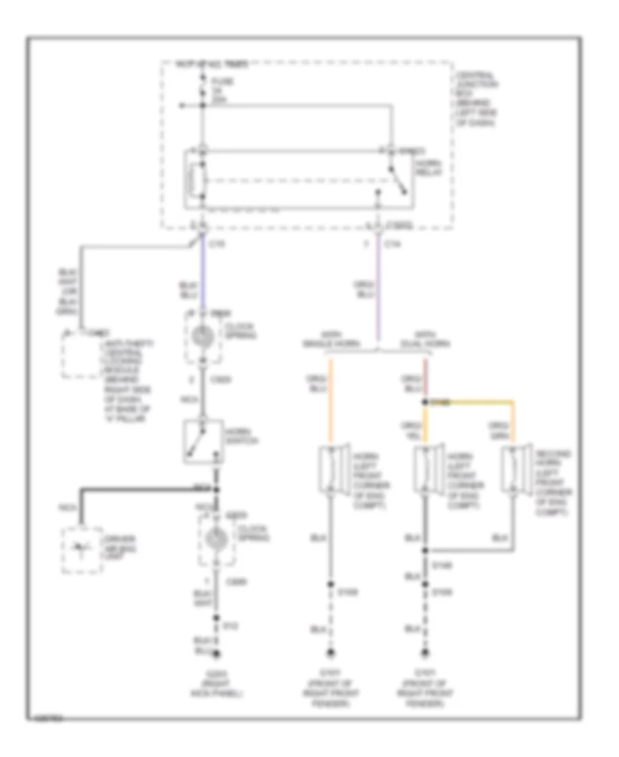 Horn Wiring Diagram for Ford Focus LX 2001