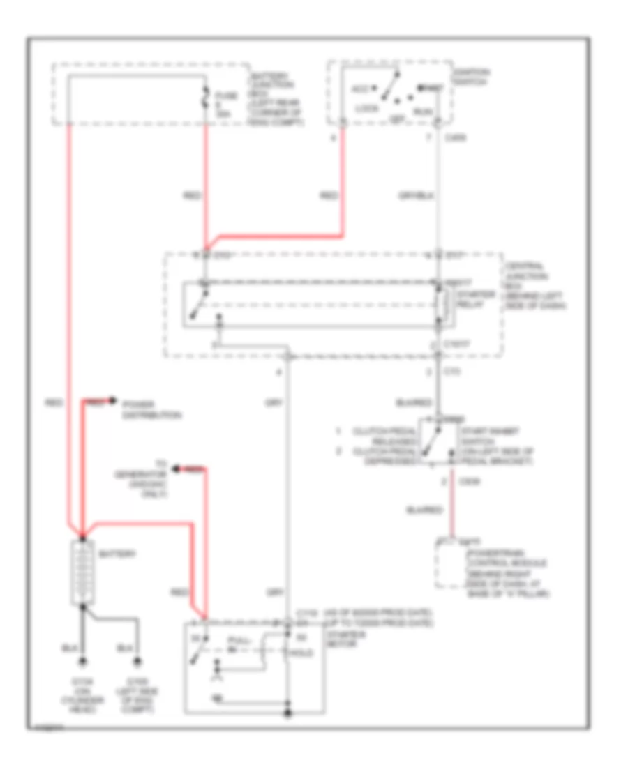 Starting Wiring Diagram, MT for Ford Focus LX 2001