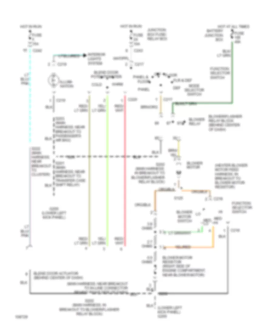 Heater Wiring Diagram for Ford Pickup F250 Super Duty 1999