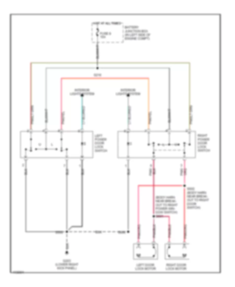 Door Lock Wiring Diagram for Ford Pickup F250 Super Duty 1999
