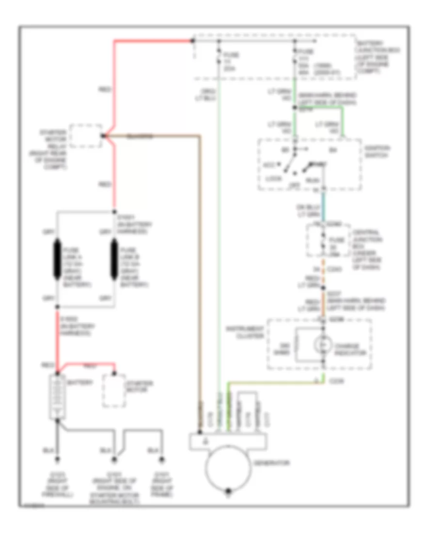 Charging Wiring Diagram for Ford Pickup F250 Super Duty 1999
