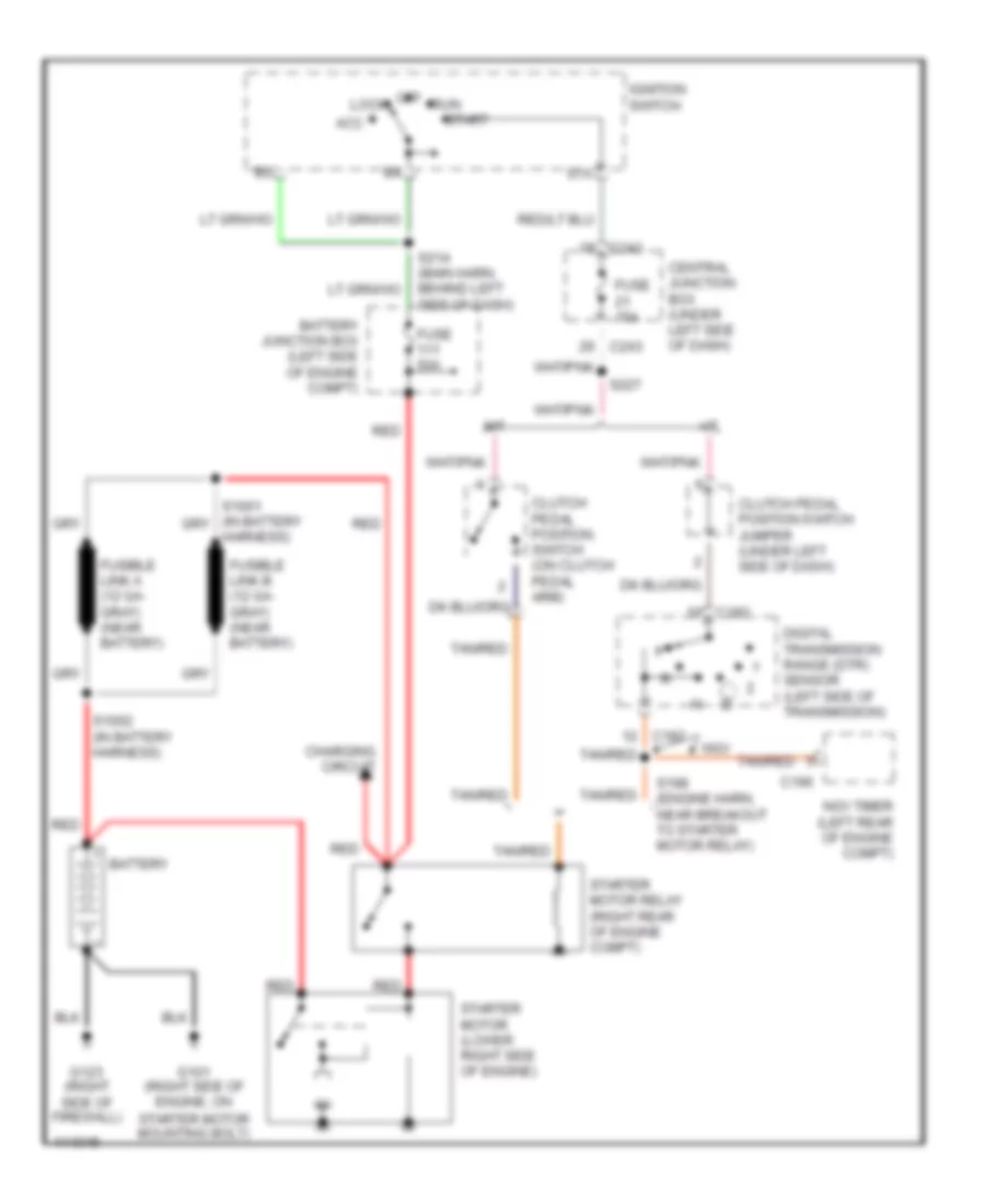 Starting Wiring Diagram for Ford Pickup F250 Super Duty 1999