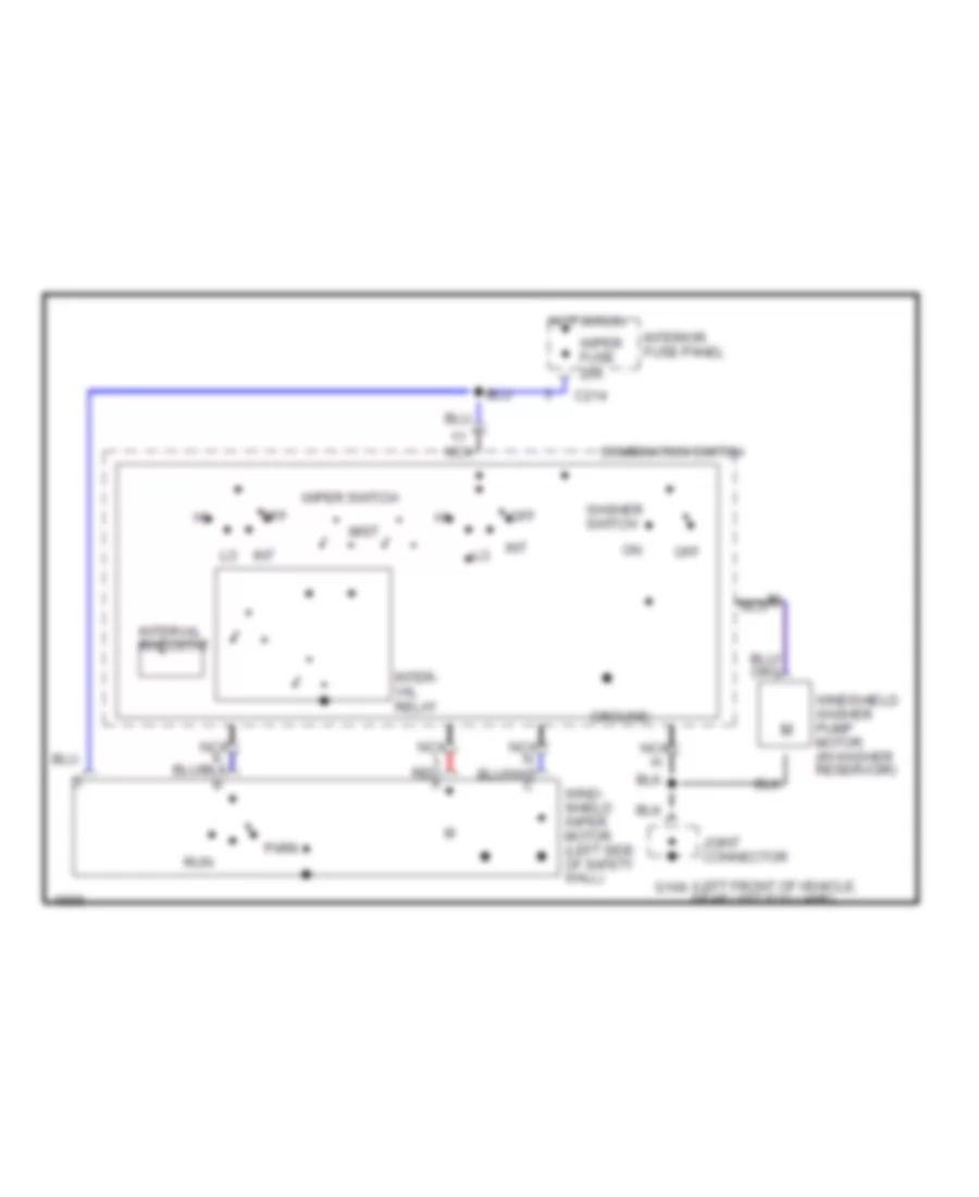 Электросхема стеклоочистителя, дворников и омывателя Интервала для Ford Probe GT 1993