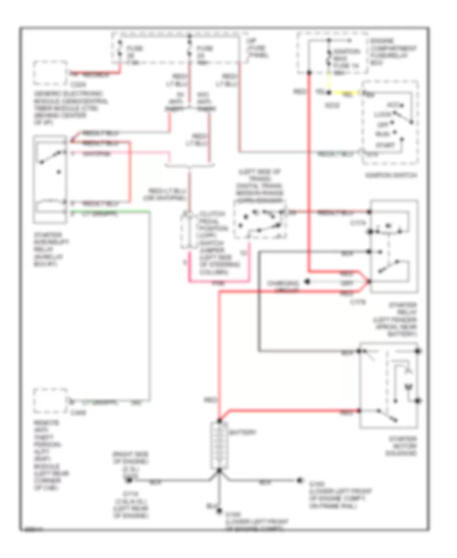 Starting Wiring Diagram A T for Ford Ranger 1997