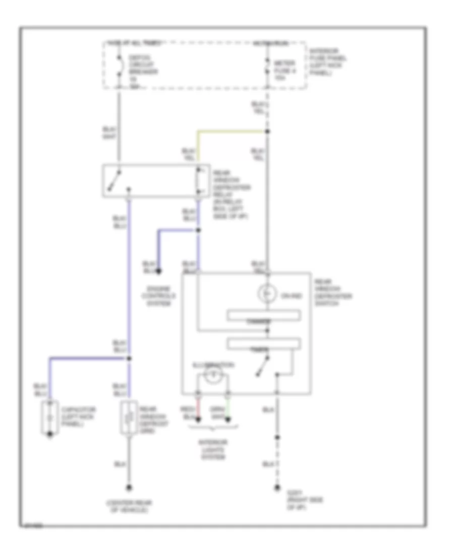 Defogger Wiring Diagram for Ford Probe GL 1991