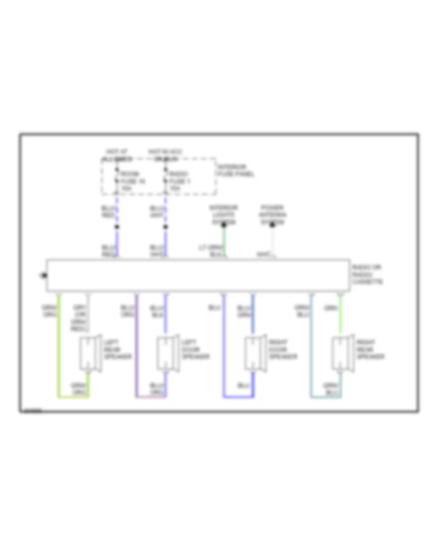 Radio Wiring Diagrams 1 of 2 for Ford Probe GL 1991