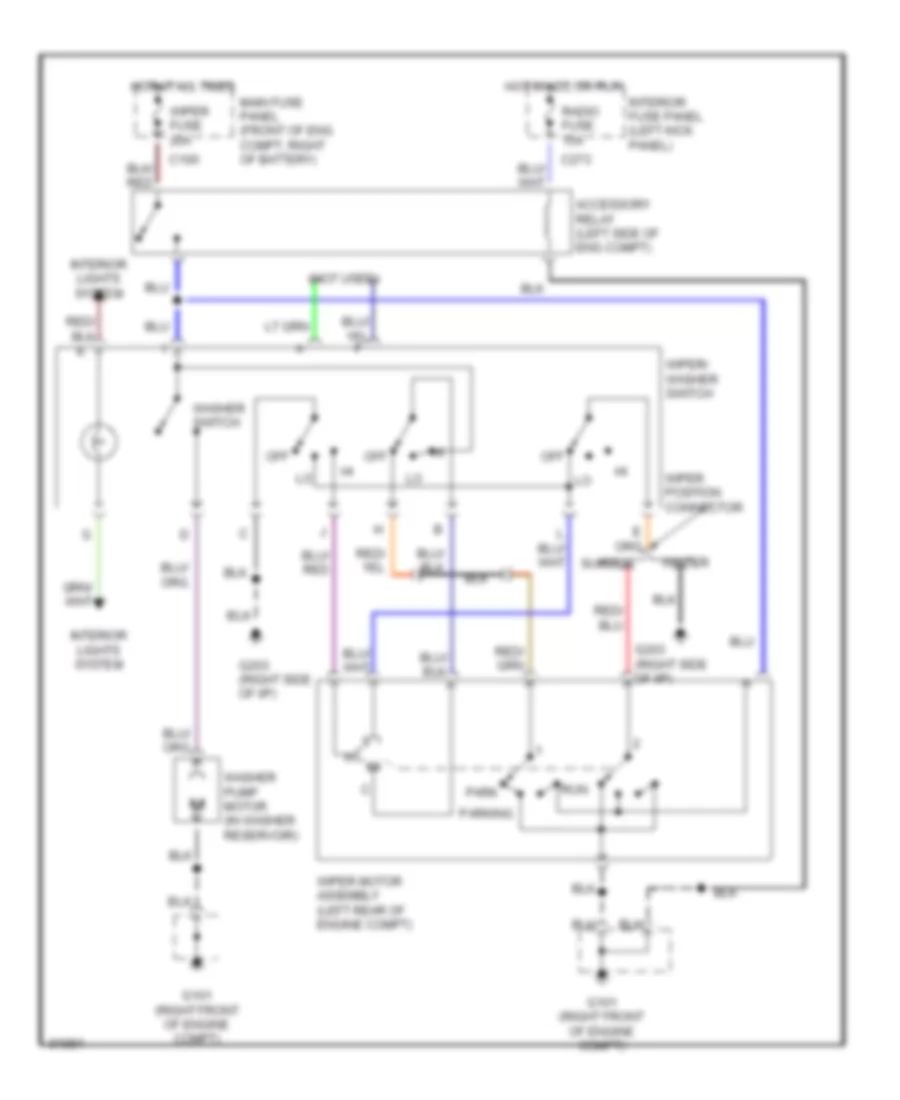 2 Speed Wiper Washer Wiring Diagram for Ford Probe GL 1991