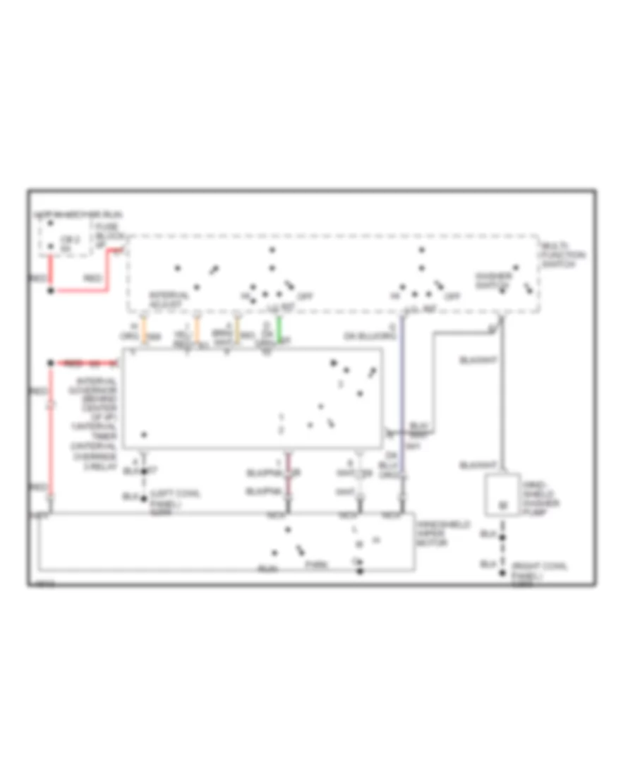 Электросхема стеклоочистителя, дворников и омывателя для Ford Ranger 1993