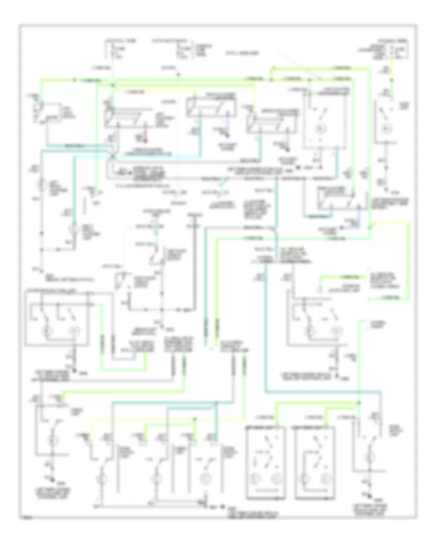 Courtesy Lamps Wiring Diagram, without Keyless Entry for Ford RV Cutaway E350 1995