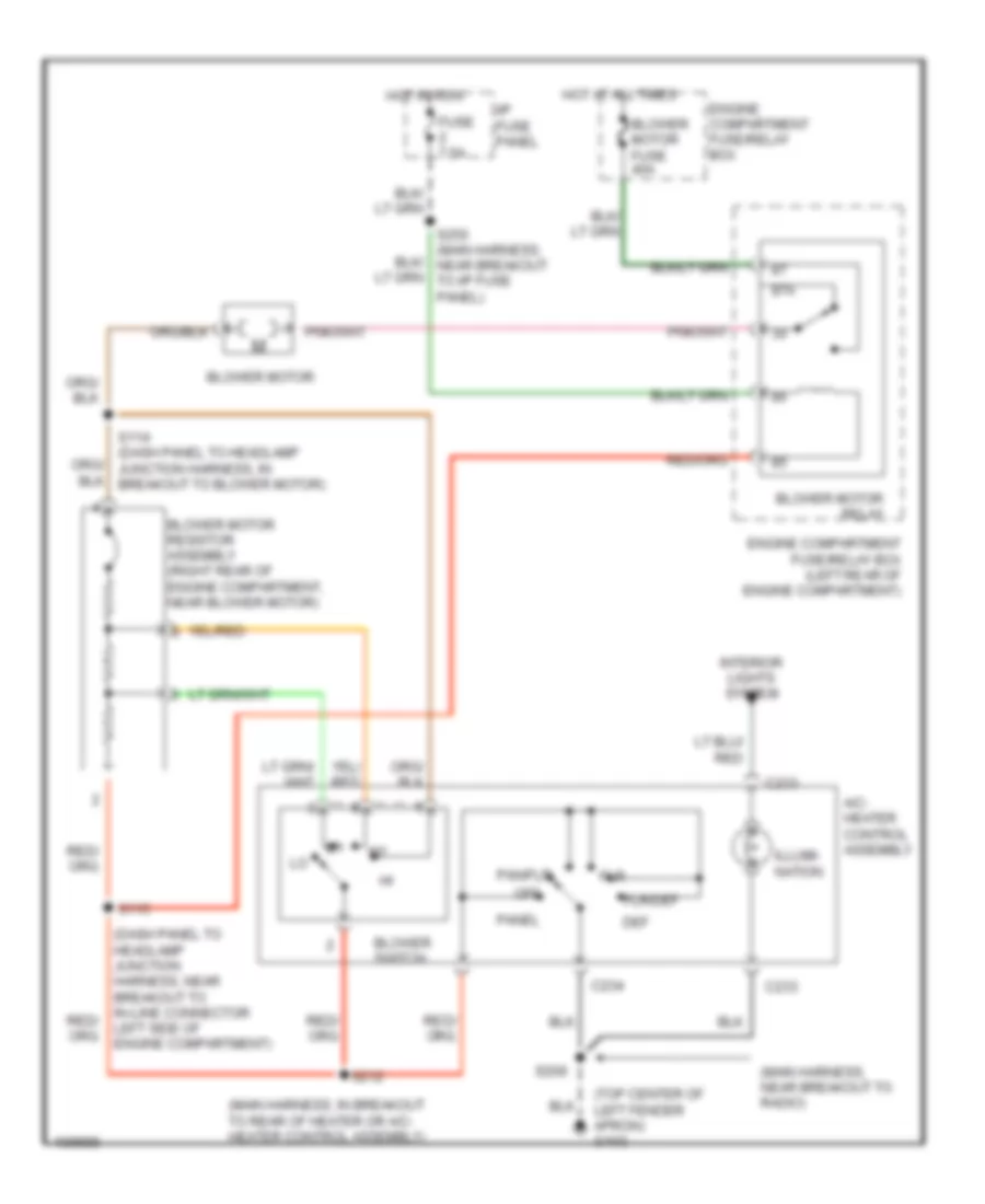 Heater Wiring Diagram for Ford Ranger 1999