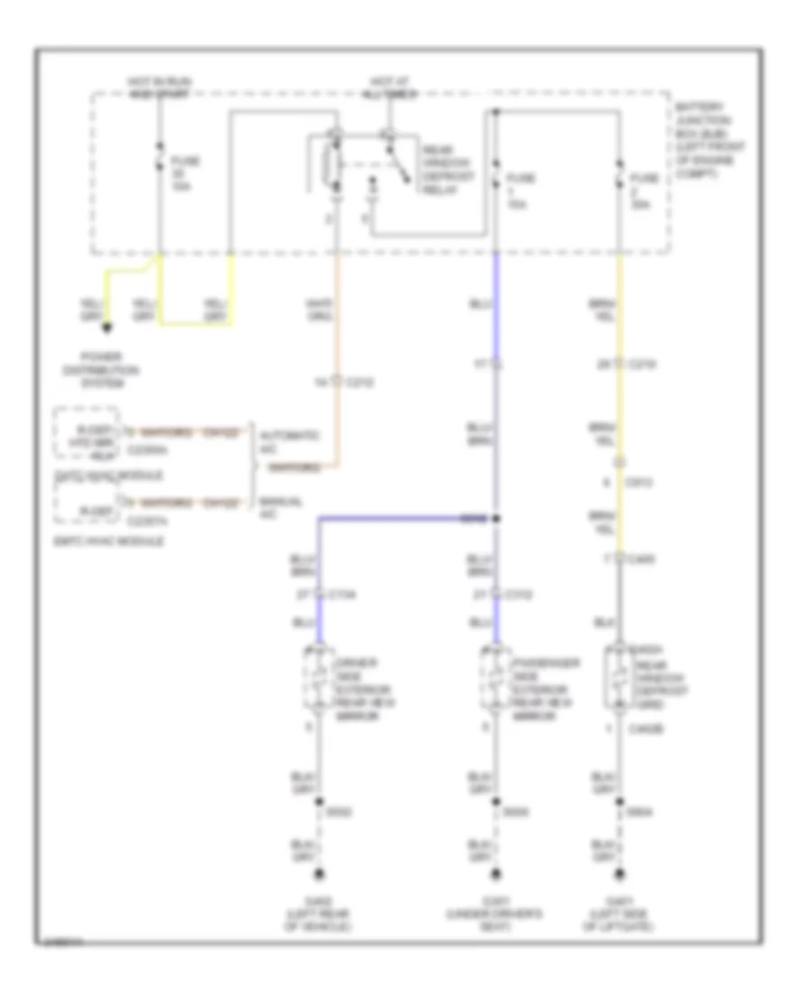 Defoggers Wiring Diagram Except Hybrid for Ford Escape Hybrid Limited 2012