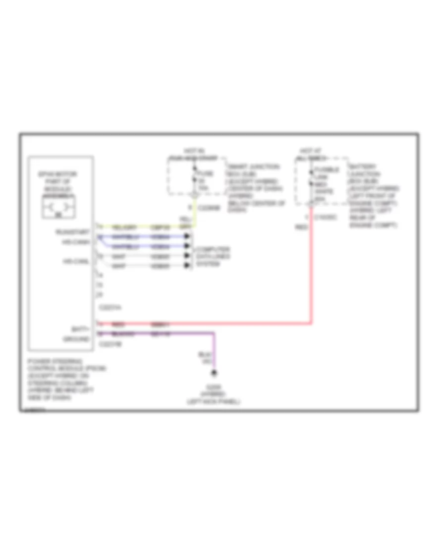 Electronic Power Steering Wiring Diagram for Ford Escape Hybrid Limited 2012