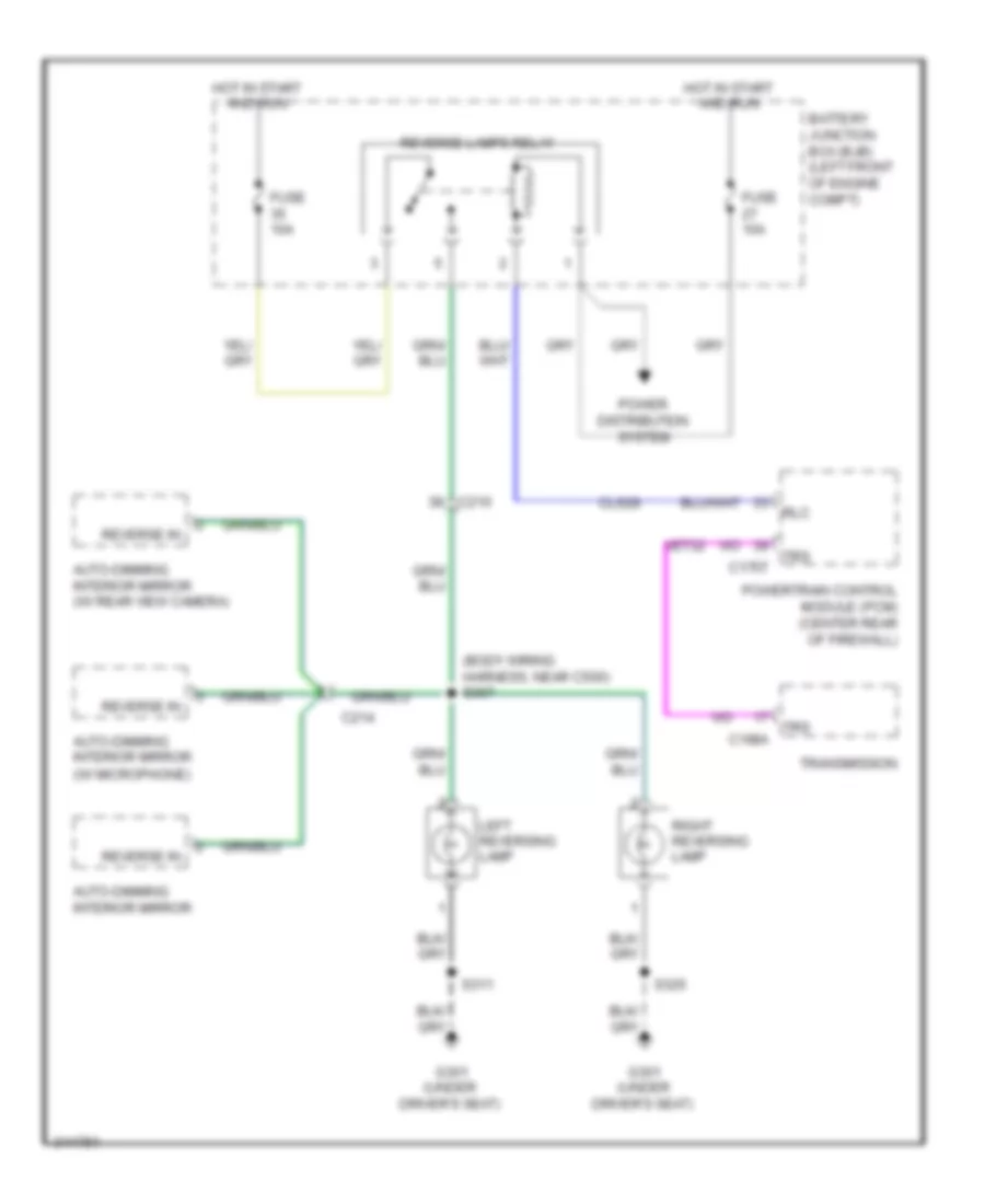 Backup Lamps Wiring Diagram A T Except Hybrid for Ford Escape Hybrid Limited 2012