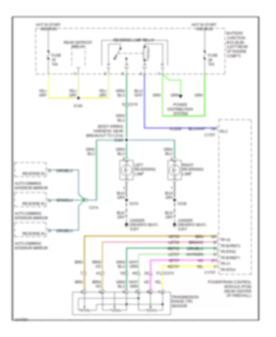 Backup Lamps Wiring Diagram, AT Hybrid for Ford Escape Hybrid Limited 2012