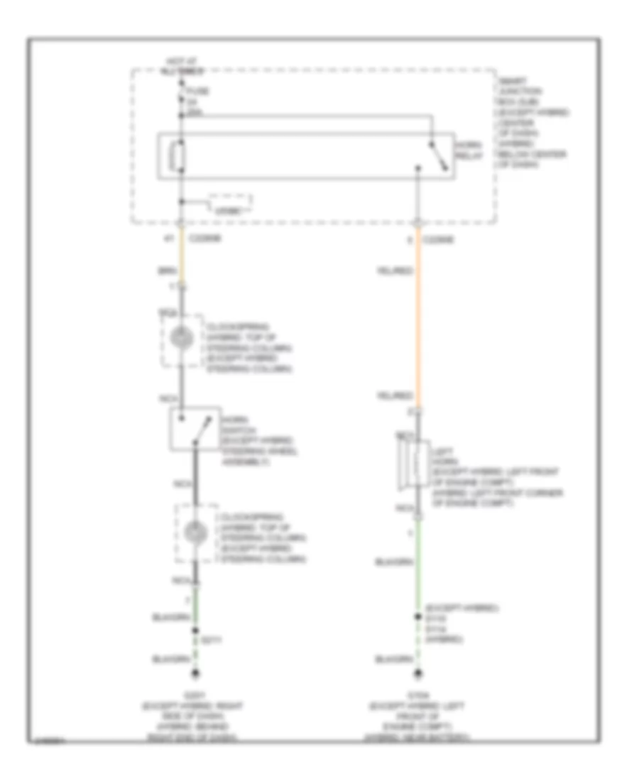 Horn Wiring Diagram for Ford Escape Hybrid Limited 2012