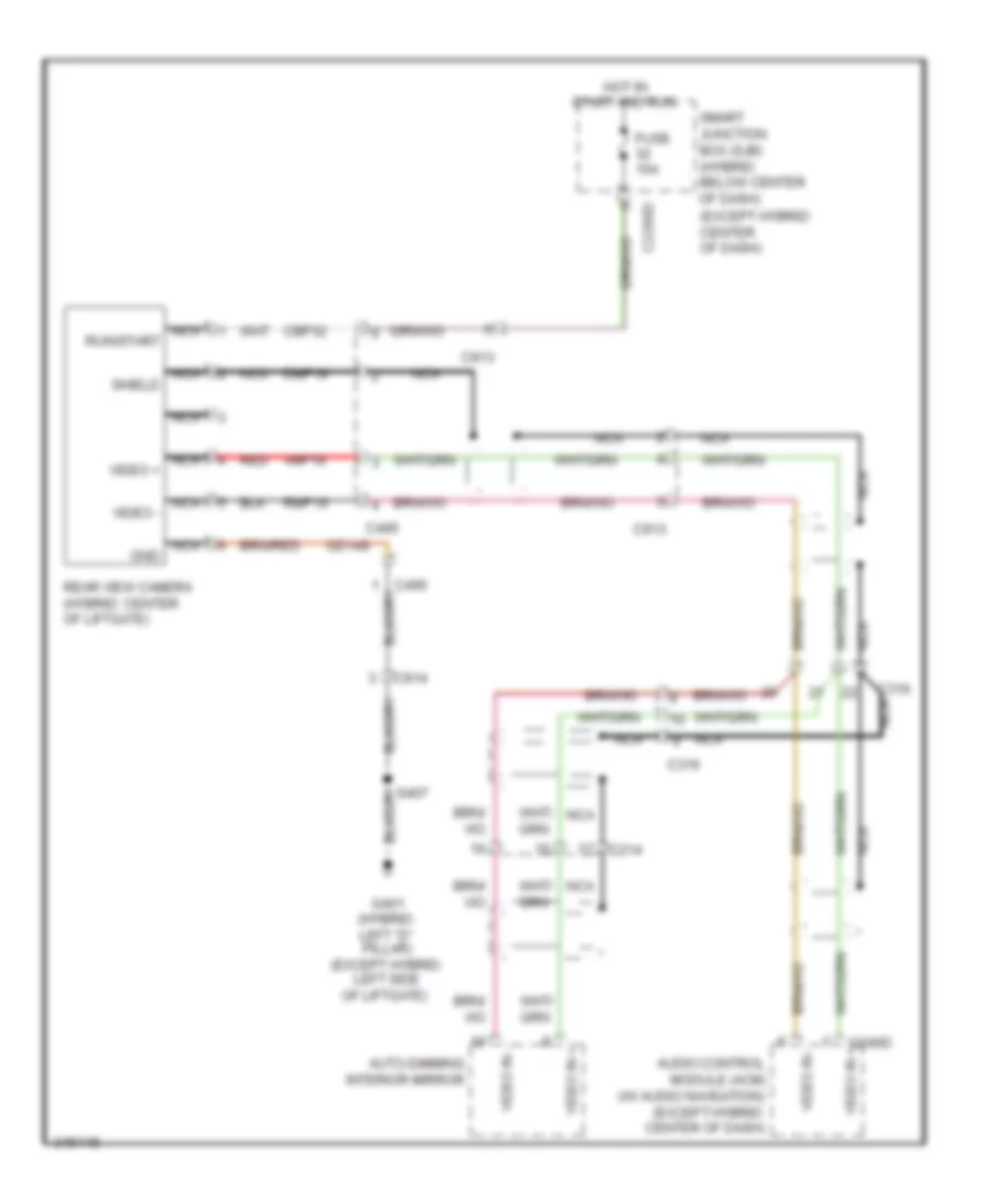 Rear Camera Wiring Diagram for Ford Escape Hybrid Limited 2012