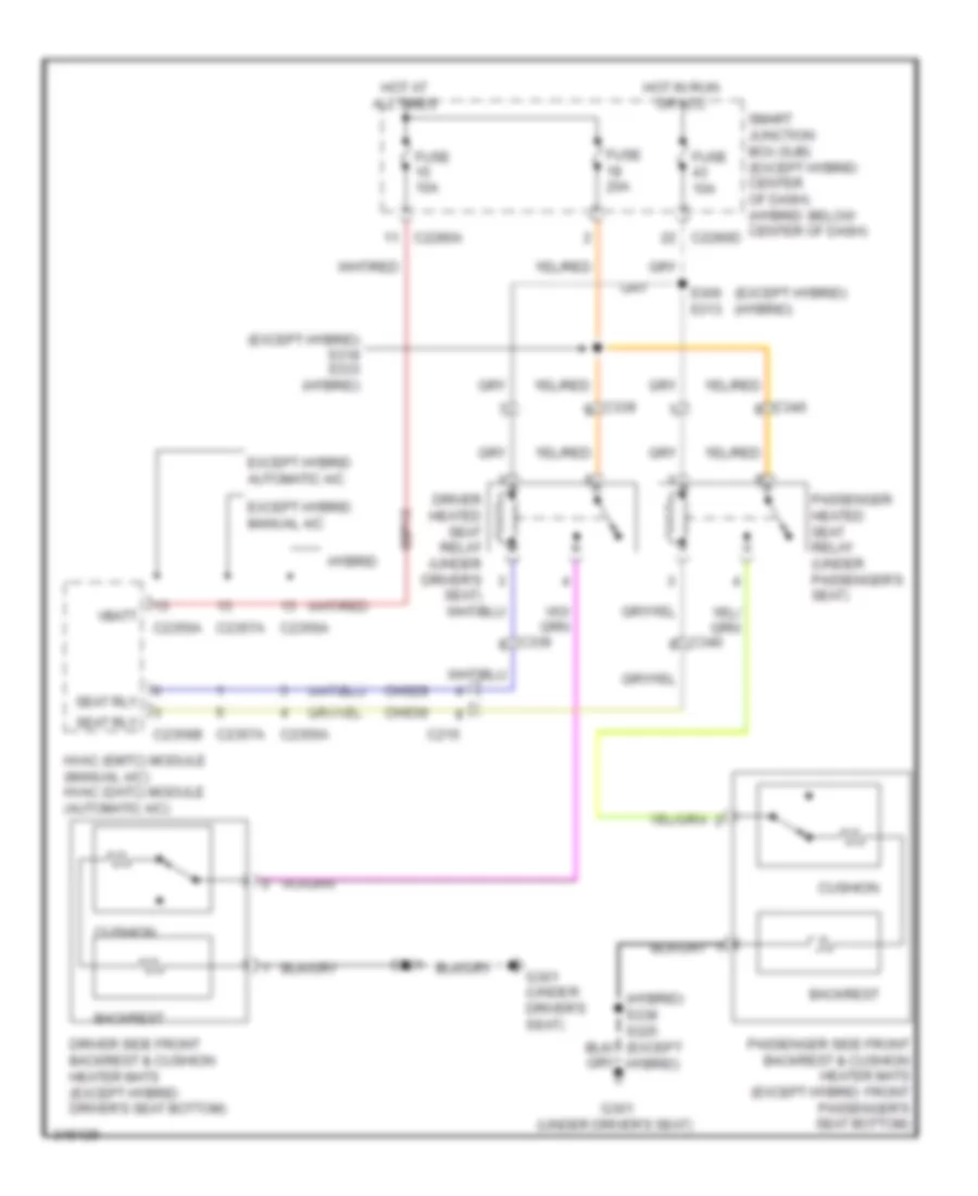 Heated Seats Wiring Diagram for Ford Escape Hybrid Limited 2012