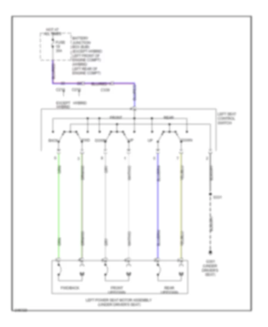 Power Seats Wiring Diagram for Ford Escape Hybrid Limited 2012