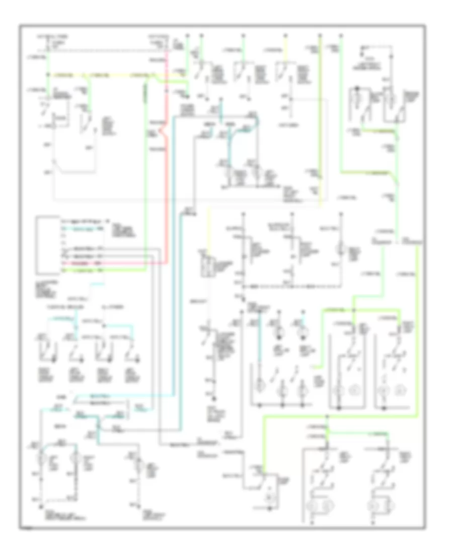 Courtesy Lamps Wiring Diagram, Sedan without RemoteKeyless Entry for Ford Taurus GL 1995