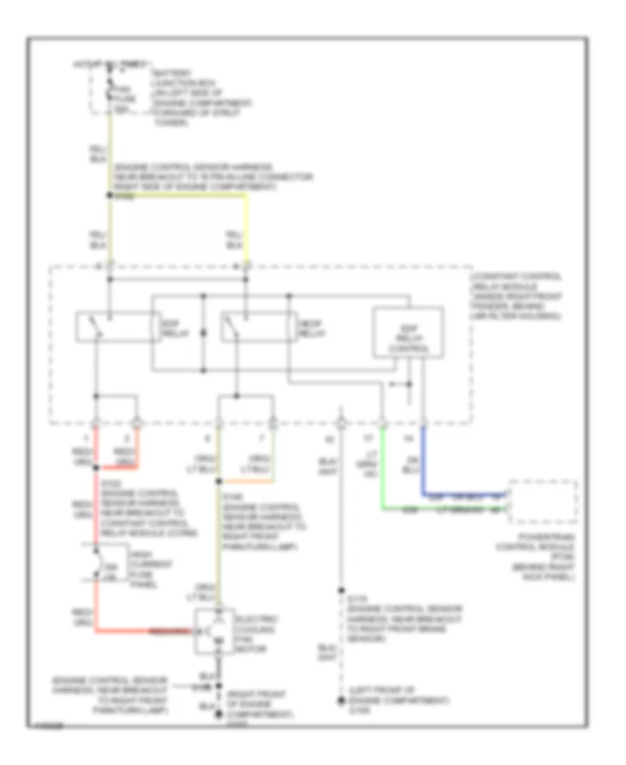 4.6L, Cooling Fan Wiring Diagram for Ford Mustang 2001