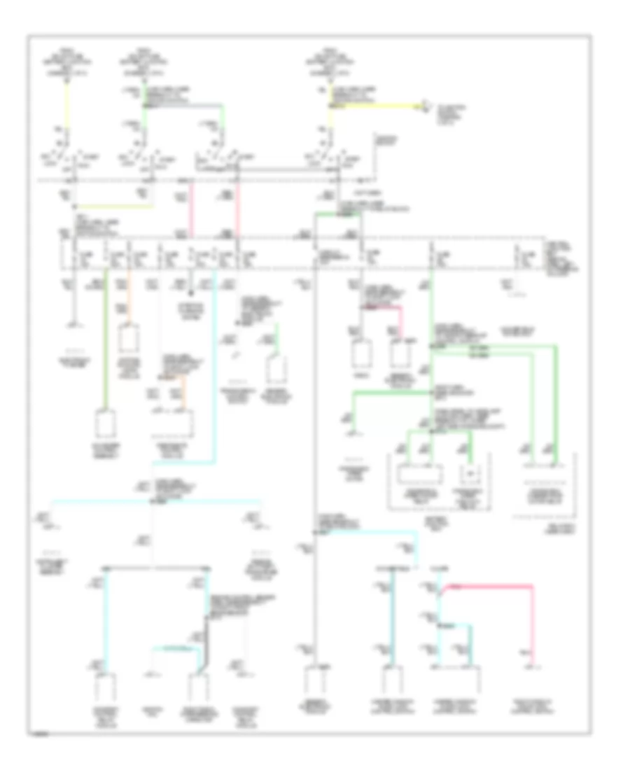 Power Distribution Wiring Diagram (2 of 3) for Ford Mustang 2001