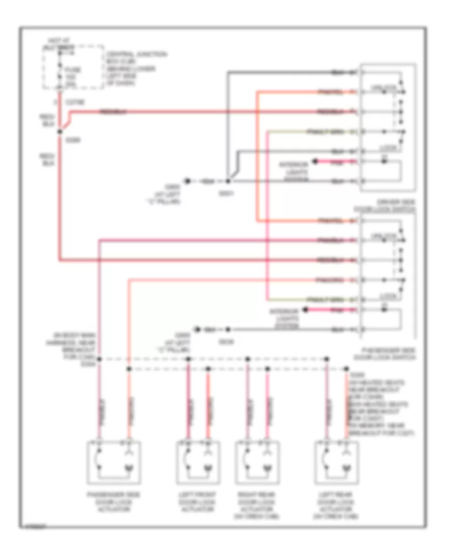 Power Door Locks Wiring Diagram, without Keyless Entry for Ford F450 Super Duty 2003