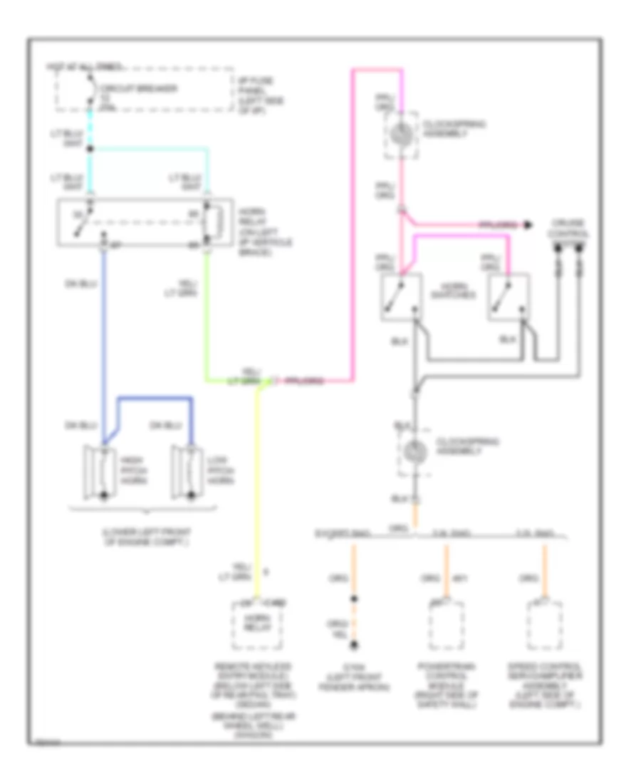 Horn Wiring Diagram for Ford Taurus LX 1995