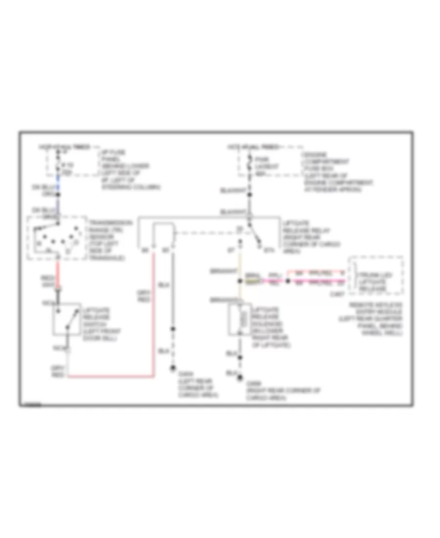 Tailgate Release Wiring Diagram for Ford Taurus LX 1995