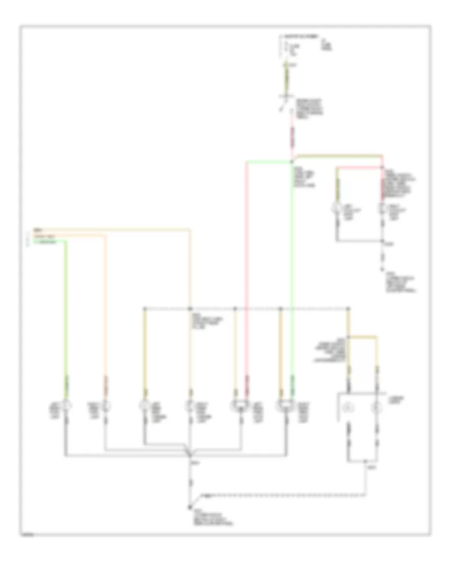 Exterior Lamps Wiring Diagram, Wagon without Lamp Out Warning (2 of 2) for Ford Taurus G 1997
