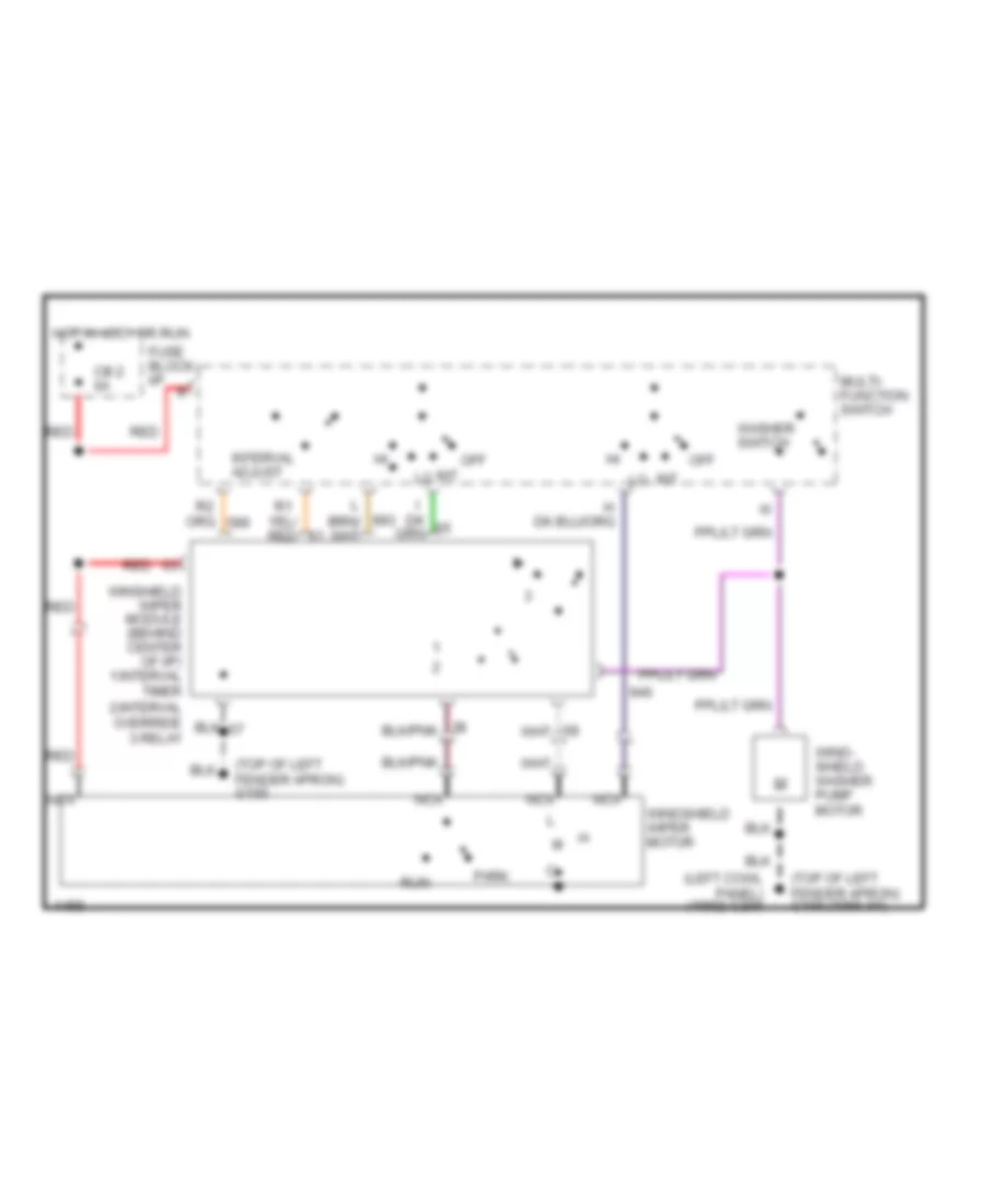 Электросхема стеклоочистителя, дворников и омывателя Интервала для Ford Ranger 1991