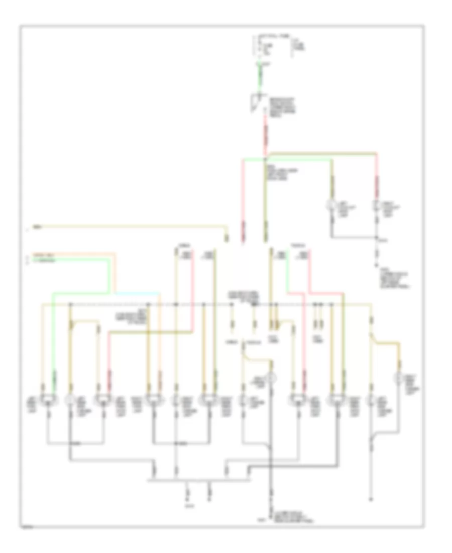 Exterior Lamps Wiring Diagram, Sedan without Lamp Out Warning (2 of 2) for Ford Taurus GL 1997