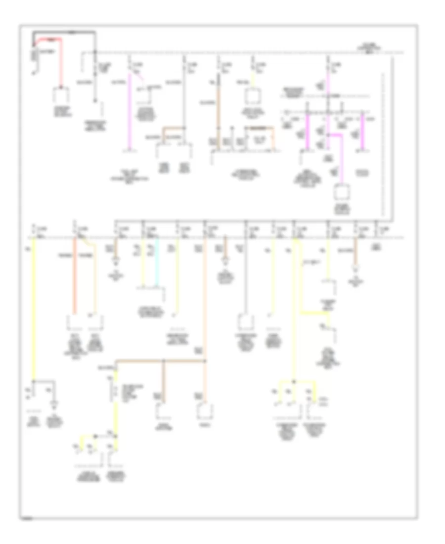 Power Distribution Wiring Diagram 1 of 4 for Ford Thunderbird LX 1995