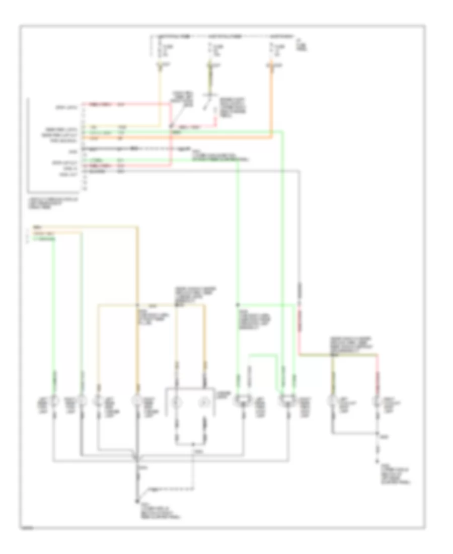 Exterior Lamps Wiring Diagram, Wagon with Lamp Out Warning (2 of 2) for Ford Taurus LX 1997
