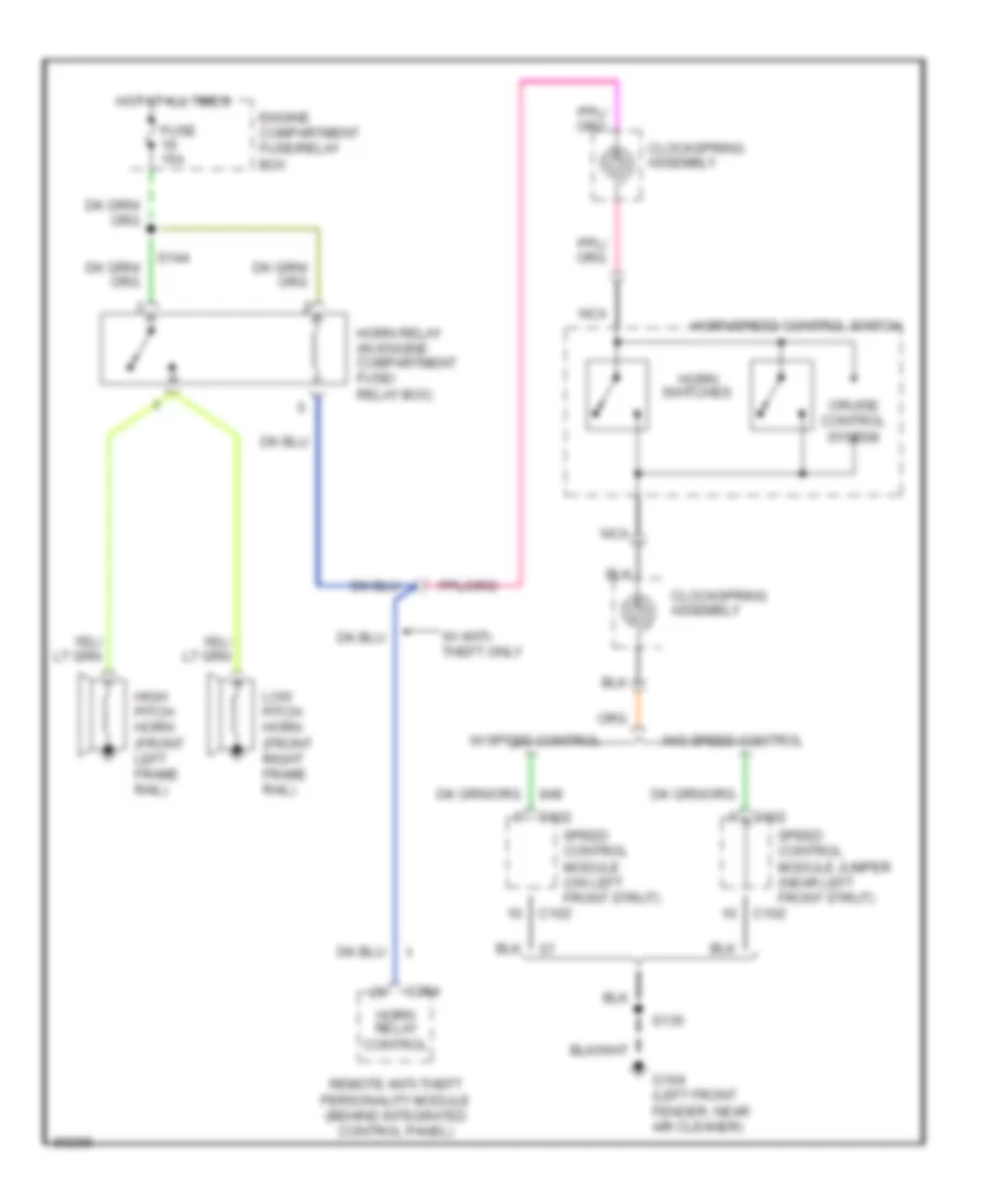 Horn Wiring Diagram for Ford Taurus LX 1997