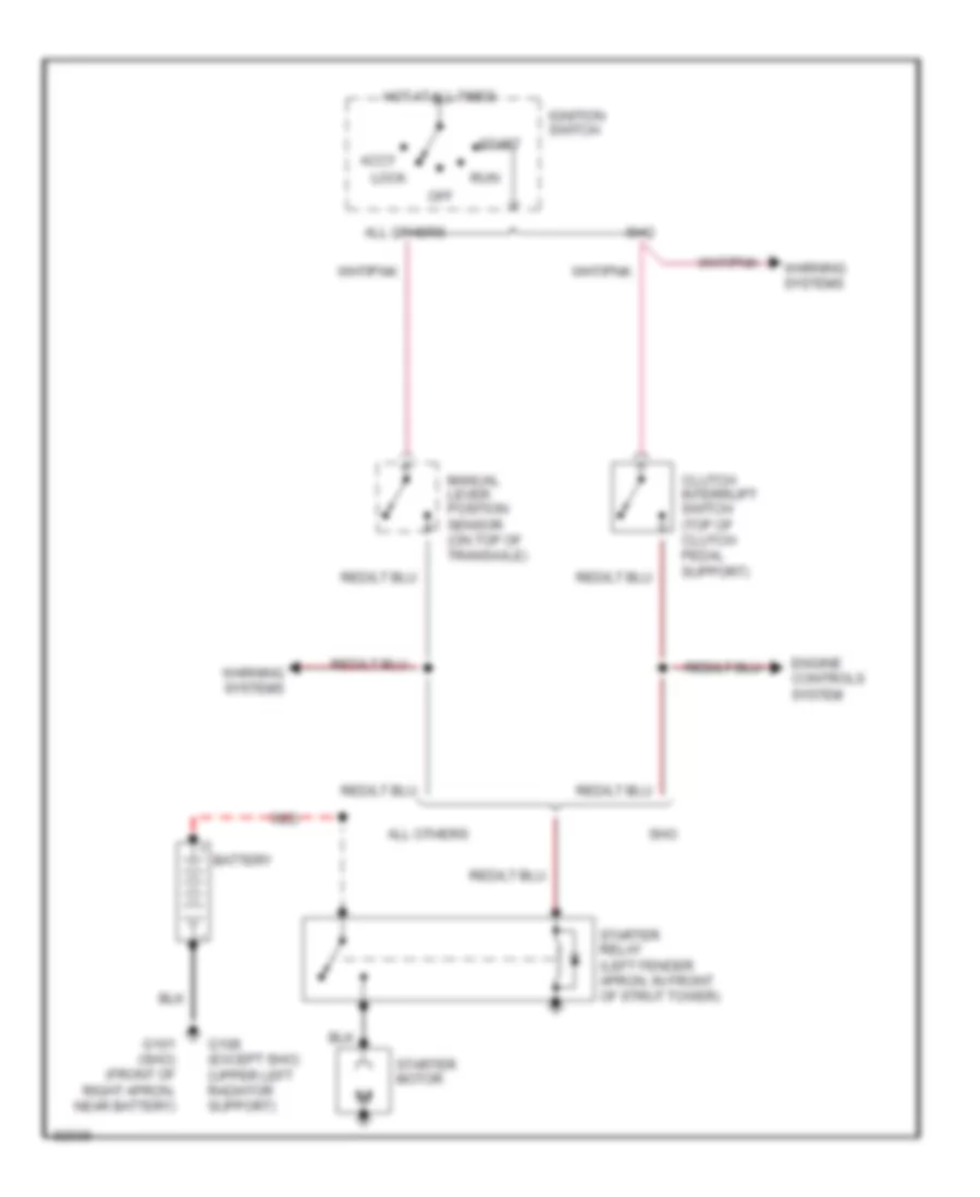 Starting Wiring Diagram for Ford Taurus GL 1991