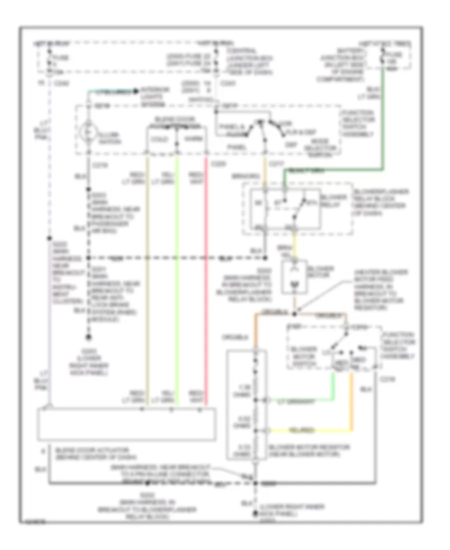 Heater Wiring Diagram for Ford Pickup F150 2001