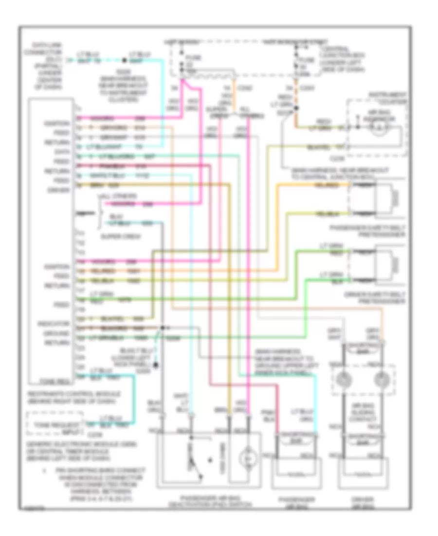 Supplemental Restraint Wiring Diagram for Ford Pickup F150 2001