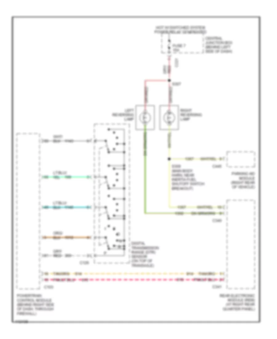 Back up Lamps Wiring Diagram for Ford Windstar 1999