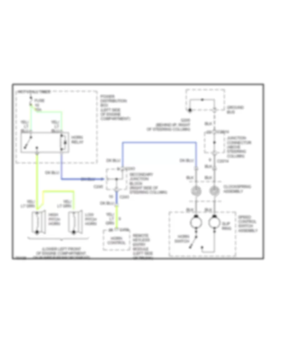 Horn Wiring Diagram for Ford Thunderbird Super Coupe 1995