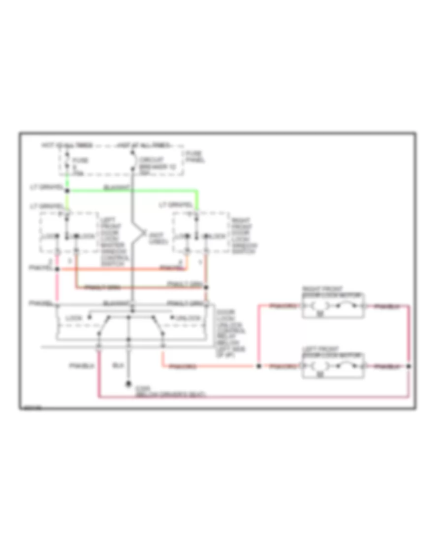 Power Door Lock Wiring Diagram 2 Door for Ford Tempo GL 1993