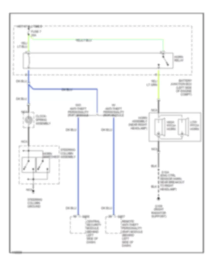Horn Wiring Diagram for Ford Pickup F250 Super Duty 2001