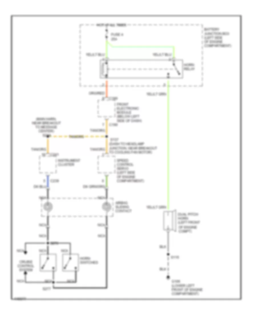 Horn Wiring Diagram for Ford Windstar LX 1999