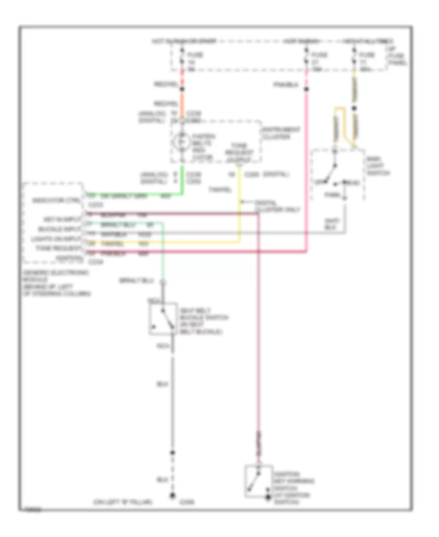 Warning System Wiring Diagrams for Ford Windstar 1995