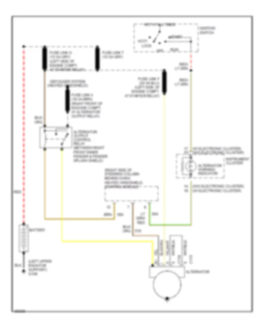 Charging Wiring Diagram with Heated Windshield for Ford Taurus LX 1991