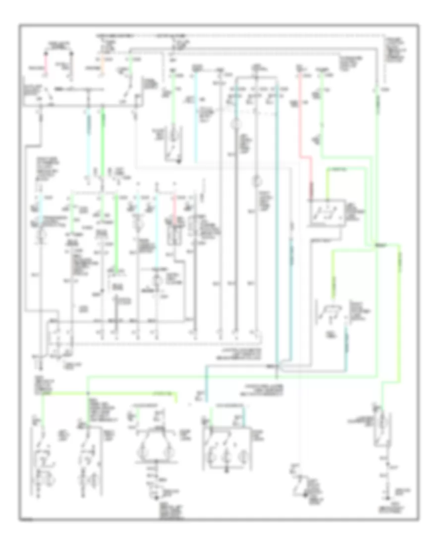 Interior Light Wiring Diagram, without Keyless Entry for Ford Thunderbird LX 1997