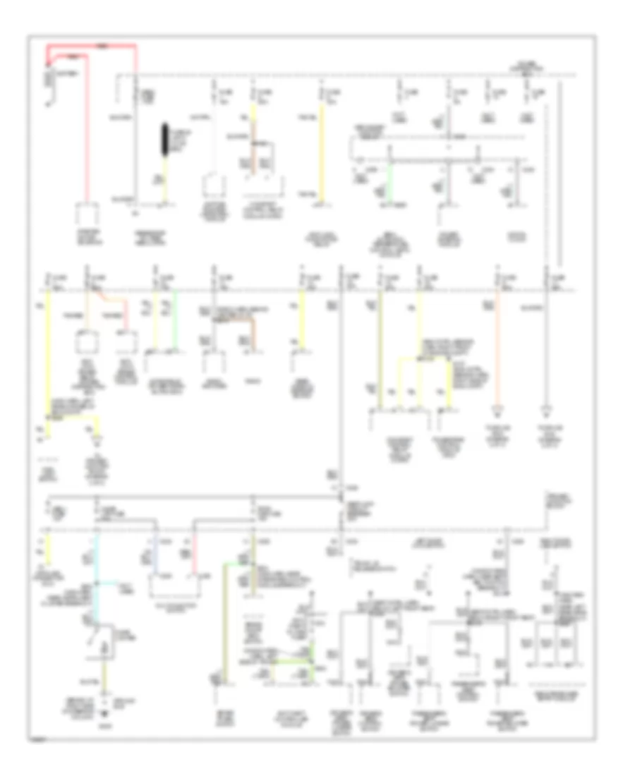Power Distribution Wiring Diagram 1 of 3 for Ford Thunderbird LX 1997