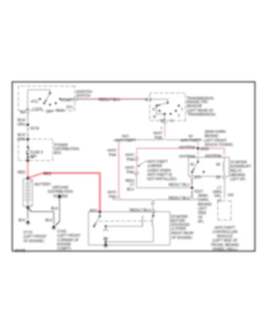 Starting Wiring Diagram for Ford Thunderbird LX 1997
