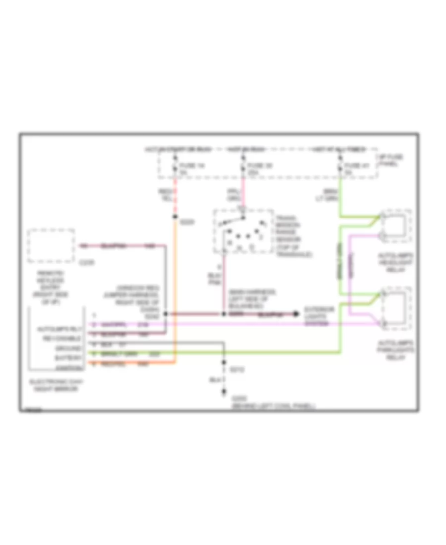 Photochromic Mirror Wiring Diagram for Ford Windstar 1997