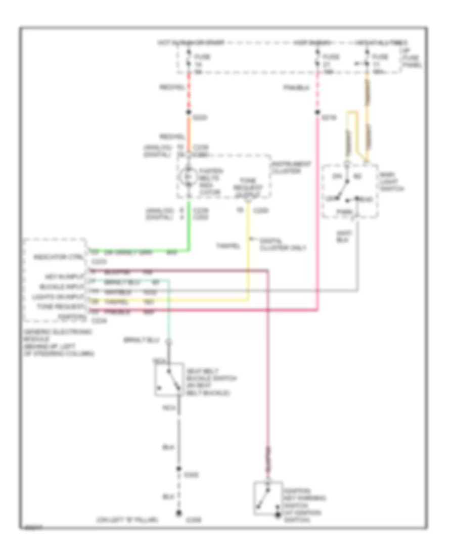 Warning System Wiring Diagrams for Ford Windstar 1997