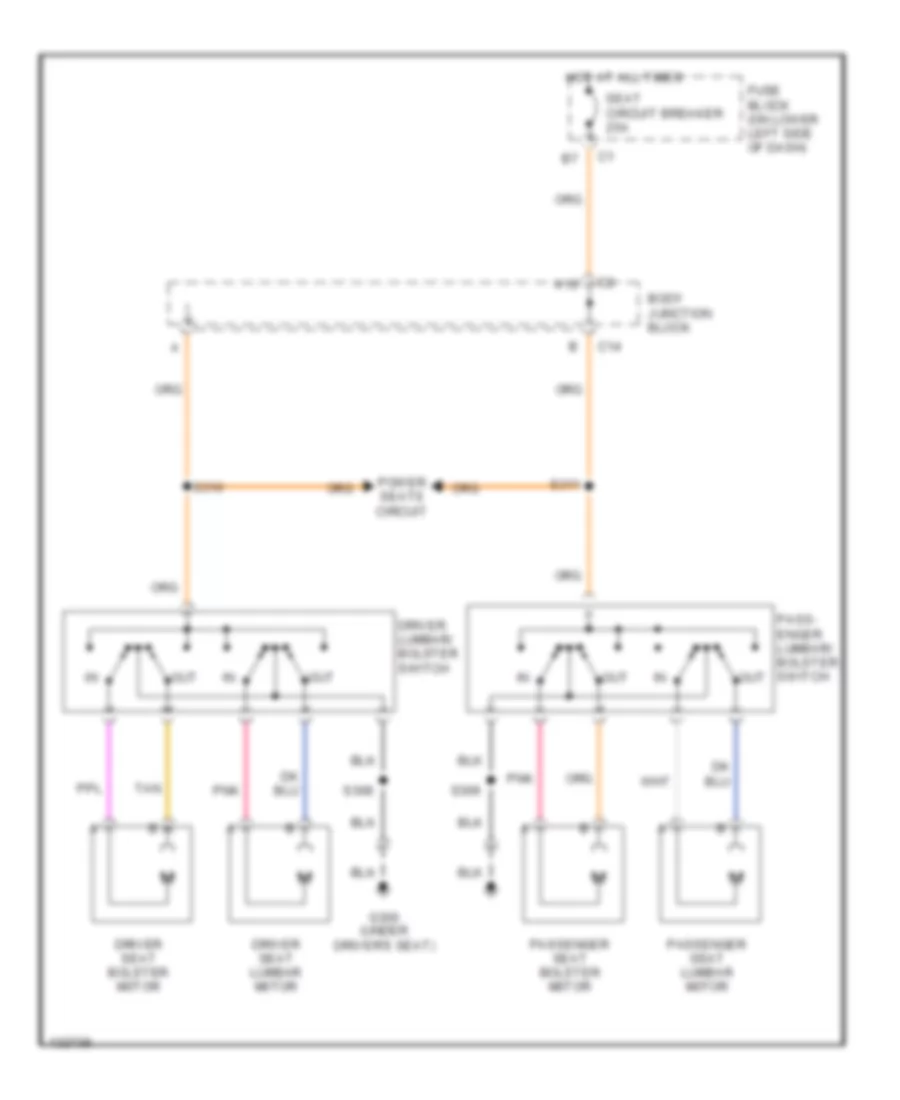Электросхема регулировки поясницы для GMC Sierra 2001 2500